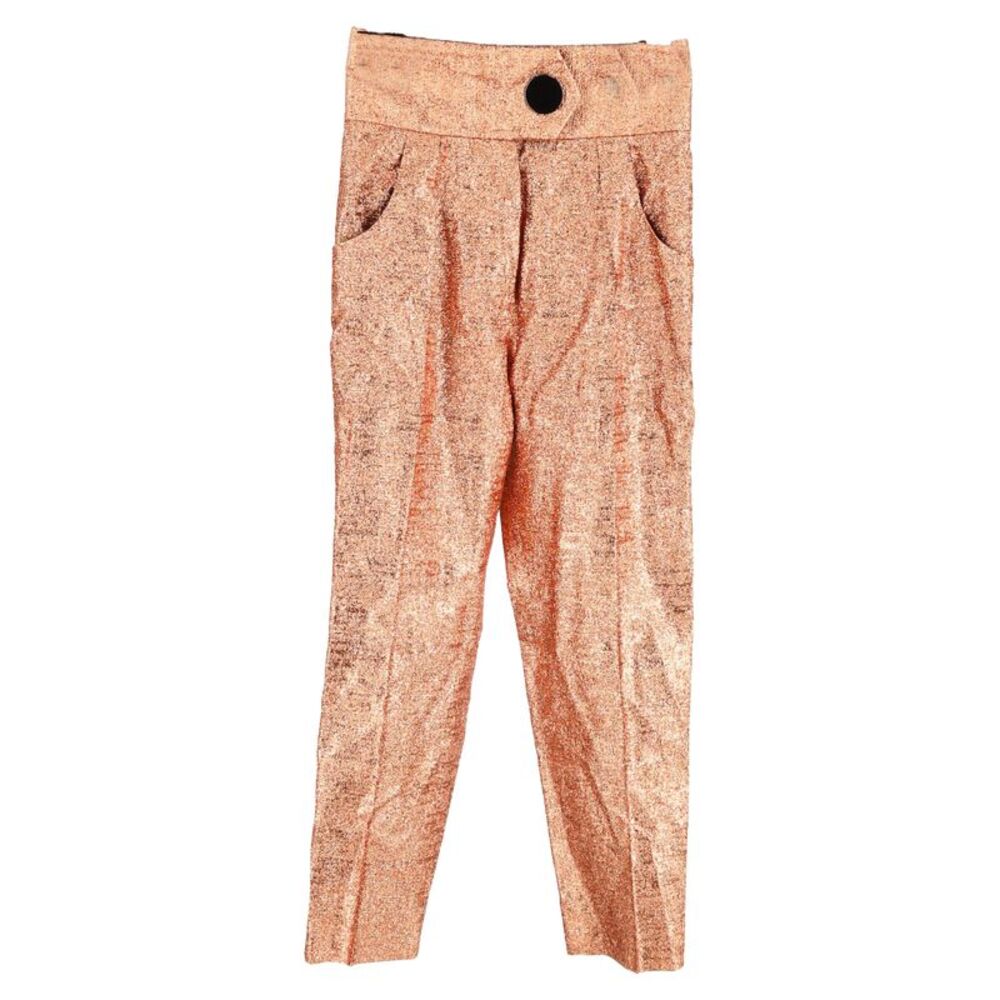 Petar Petrov Hristina High Waist Pants in Peach Polyester